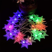 billige Julelys-12 fot/3,5 m snøfnugg gardin nattlys usb-drevet 8 moduser istapp fe string lys til jul bryllup ferie hage innendørs utendørs fest dekorasjon