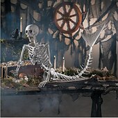お買い得  ハロウィンの吊るし飾りとテーブルトップ装飾-ハロウィン人魚の骸骨家の装飾 80 センチメートル