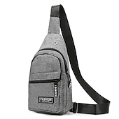 levne Pánské tašky-pánská crossbody kabelka – lehký modrý plátěný batoh přes rameno s mnoha kapsami na zip, ideální na cesty a běžné nošení