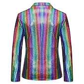 cheap Tops-Disco 1980s Outfits Suits &amp; Blazers Lapel Collar Blazer Disco Men&#039;s Masquerade Party Club Pride Parade Adults&#039; Coat All Seasons