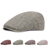 olcso Férfi kalapok-Férfi Vadászsapka Fekete Barna Pamut és vászon Utcai sikk Stílusos 1920-as évek divatja Szabadtéri Napi Alkalmi Sima Meleg