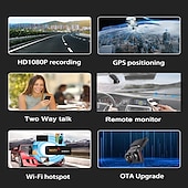 abordables DVR pour voiture-k18 4g wifi car dash cam dvr with 2.0 lcd screen gps camera recorder 1080p dual lens avant et arrière wdr with gps dash cam