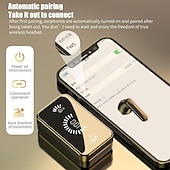 お買い得  ワイヤレスヘッドホン-TWSワイヤレスBluetoothヘッドセット CVC8.0ノイズリダクションBluetoothイヤフォン LEDディスプレイ 指紋タッチワイヤレスイヤフォン 防水デュアルヘッドフォン パワーバンク充電ケース付き