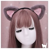 cheap Hair Styling Accessories-Handmade Cute Lolita Hair Ornaments Animal Ears Headdress Cosplay Props Lo Mother Cat&#039;S Ears (Steamed Cat-Ear Shaped Bread) Hair Hoop