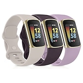 olcso Fitbit óraszíjak-4 csomag 3 csomag 2 csomag Smart Watch Band Kompatibilis valamivel FitBit Charge 5 Szilikon Okos óra Szíj Állítható Sportszíj Csere Karszalag