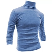 billiga grundläggande t-shirts-Herr Långärmad tröja Långärmad Polokrage Vår &amp; Höst Semester Helgen Vin Mörkgrå Svart Topp t-shirt för män