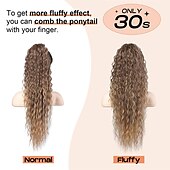 baratos Rabos-de-Cavalo-Com Cordão Rabos-de-Cavalo Feminino / Macio / Clássico Cabelo Sintético Pedaço de cabelo Alongamento Encaracolado 26 polegadas Festa / Noite / Roupa Diária / Férias