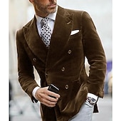 cheap Blazer&amp;Jacket-Men&#039;s Blazer Jacket Closure collar Fashion Casual Solid Colored Black Burgundy Royal Blue Slim Fit Double Breasted Six-buttons