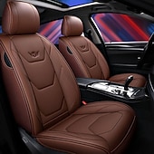 abordables Fundas de asiento para coche-Juego completo de lujo para 5 asientos funda de asiento delantero de coche universal 5D de PU impermeable almohadilla de protector de asiento transpirable