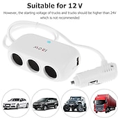 رخيصةأون شواحن السيارات-3 way 2 usb socket charger 12v car cigarette lighter splitter multocket led car fast charger adapter