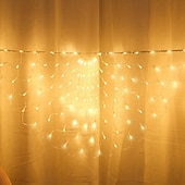 cheap Plug String Lights-Peacock LED Net Light Outdoor Mesh Light 3M 424LED Window Curtain String Light For Backdrop Wall Christmas Fairy Holiday Light EU US AU UK Plug