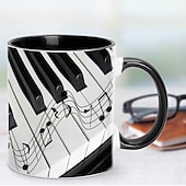  Taza de café de guitarra, tazas de café musicales, taza de viaje de guitarra, taza divertida para beber, decoración de escritorio, taza de té de cerámica de 11.2 oz, regalos de cumpleaños y Navidad para amantes de la música