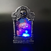 tanie Oświetlenie rekwizytów na Halloween-Halloween czaszka nagrobek lampa nawiedzony dom wystrój wystrój ogrodu domu lampka nocna rekwizyty na przyjęcia świecące oświetlenie led nagrobek