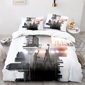 cheap Duvet Cover Sets-3Pcs/2Pcs Basketball Print Duvet Cover Set Bedding Sets Comforter Cover with Soft Lightweight Microfiber