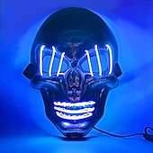 cheap Novelties-halloween ghost head white silver skull light mask led ghost head horror atmosphere mask