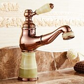 cheap Pull Out Spray-Traditional Bathroom Faucet Pull Out Basin Sink Mixer Taps Short/Tall, Vintage Brass Vessel Taps Ceramic Single Handle, with Cold and Hot Hose