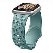 baratos Pulseiras de Apple Watch-1 pacote Pacote com 6 Pulseira Esportiva Compatível com Pulseira Apple Watch 38mm 40mm 41mm 42mm 44mm 45mm 49mm Feminino Leopardo Respirável Silicone pulseira de substituição para iwatch Ultra 2