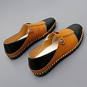 cheap Men&#039;s Slip-ons &amp; Loafers-Men&#039;s Casual Leather Loafers – Slip-On Two-Tone Driving Shoes with Non-Slip Sole for Daily Wear