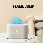abordables Lumières intelligentes-Lampe LED intelligente simulation de flamme humidificateur à ultrasons diffuseur d&#039;aromathérapie 7 couleurs lumière diffuseur USB filtre gratuit diffuseur d&#039;huile essentielle désodorisant pour