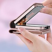 お買い得  サムスン用ケース-電話 ケース 用途 サムスンのギャラクシー Zフリップ6 Z Flip 5 Z Flip 4 Z Flip 3 ウォレットカードケース バンカーリング ストラップ付き 紛失・盗難防止 レトロ風 PC PUレザー