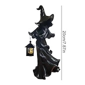 お買い得  ハロウィンライト-クラッカーバレル魔女ハロウィーンの装飾ゴーストランタン顔のない幽霊彫刻魔女ゴーストランプ地獄の使者保持ランタン像リアルなハロウィーンのテーマ小道具