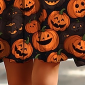 economico Costumi di Halloween per bambine-Halloween ragazze&#039; 3D Pop art Zucca Vestito Manica lunga Stampa 3D Estate Autunno Halloween Per eventi Da mare stile sveglio Informale Bellissimo Bambino 3-12 anni Abito casual Abito linea A Sopra il
