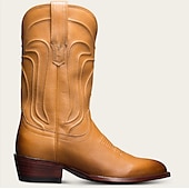 levne Cowboy &amp; Western Boots-pánské hnědé westernové kovbojské boty z umělé kůže s klasickou výšivkou - odolné a stylové rodeo boty pro country a outdoorové nošení