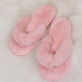 olcso Női papucsok és strandpapucsok-női fuzzy flip-flop papucs – hangulatos műszőrme plüss lapos szandál a beltéri kényelemért