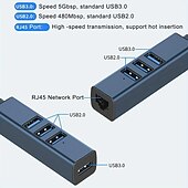 preiswerte USB-Hubs-USB-Expander 4-in-1 3.0 Hub Splitter Typ C 100 Megabit Netzwerkkarte Notebook One Drag Four Expander