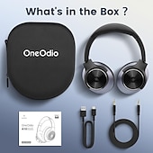 お買い得  イヤホン-Oneodio A10 ハイブリッドアクティブノイズキャンセリングヘッドフォン Bluetooth ハイレゾオーディオ オーバーイヤー ワイヤレスヘッドセット ANC マイク付き