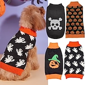 ieftine Pulovere-Câini Pisici Pulovere Jumper Misto Petrecere Iarnă Respirabil Απαλό Lavabil Comfortabil Halloween În aer liber Halloween Casul / Zilnic Îmbrăcăminte pentru câini for Bichon Frise Pomeran un Animalut