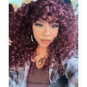 cheap Synthetic Trendy Wigs-Long Curly Wavy Blonde Wigs for Women Side Part Natural Looking Cosplay Synthetic Fiber Wig Heat Resistant Replacement Wig Halloween Cosplay Party Wigs