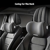 cheap Car Headrests&amp;Waist Cushions-Car Seat Headrest Back Support Pad Soft Memory Cotton Neck Pillow Car Interior Accessories Universal Lumbar Cushion