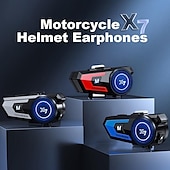 cheap Motorcycle Helmet Headsets-X7 Bluetooth 5.0 Motorcycle Helmet Headset Headphone Wireless Motorcycle Handsfree Stereo Earphone MP3 Speaker Waterproof