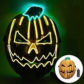 tanie Nowinki-niestandardowa maska na halloween świecąca maska dyniowa głowa krzycząca maska v listowo-zielone włosy krowa kreskówka piłokształtna maska