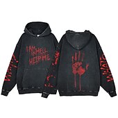 abordables Gráfico de Halloween-Víspera de Todos los Santos Gritar Esqueleto Sudadera Camiseta extragrande lavada con ácido Estampado Bolsillo delantero Gráfico Para Pareja Hombre Mujer Adulto Mascarada Estampado en caliente Casual