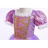 ieftine Costume pentru fete-Prințesă Rapunzel Rochii Manta Rochie de fete cu flori Cosplay Partidul costumelor for Fete Pentru copii Zuia Copiilor Mascaradă Nuntă Invitat la nunta