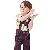 cheap Kids-Carnival Oktoberfest Beer Costume Cosplay Costume Cosplay Cosplay Wiesn Boys Carnival Party Traditional Style Cloth Shirt Pants