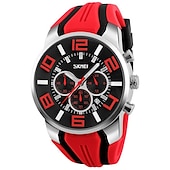 cheap Quartz Watches-Mens Skmei Stop Watch Luxury Watches Silicone Strap Casual Watches For Men Waterproof Quartz 9128 Clock