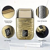 economico Rasatura e depilazione-display lcd rasoio elettrico da uomo full metal rasoio domestico per barbieri rasatura calva e taglio di capelli
