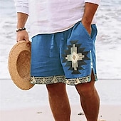 baratos Feriado-Homens Estampas Abstratas Geometria Calção Justo de Natação Shorts de Natação Bermuda de Surf Cintura Média Vintage Estilo Étnico Retro Vintage Casual Diário Feriado Zíper Bolsos Cintura elástica