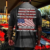 cheap Independence Day T shirts-Veterans Day Men&#039;s Patriot Patriotic Veteran Letter National Flag T shirt Graphic Tee Back Print T Shirt Short Sleeve T shirt 3D Print Crew Neck Shirt Designer Retro Vintage Outdoor Daily Vacation