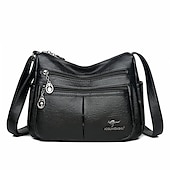 olcso Keresztpántos táskák-női műbőr crossbody táska - több zsebes vállas kézitáska cipzárral a mindennapi alkalmi használatra