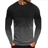cheap Basic T shirts-Men&#039;s T Shirt Tee Top Long Sleeve Shirt Long Sleeve Crew Neck Spring &amp;  Fall Color Block Fashion Designer Basic Vacation Street Going out Black White Red Top Tee for Men