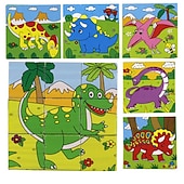 ieftine Puzzle Jigsaw-puzzle 3d din lemn pentru cadouri de aniversare pentru copii jucării puzzle pentru grădiniță bloc de construcție 3d din lemn pictură pe șase fețe