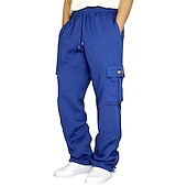 cheap Sweatpants-Men&#039;s Sweatpants Joggers Trousers Cargo Sweatpants Pocket Plain Comfort Breathable Outdoor Daily Going out Fashion Casual Dark Khaki Black