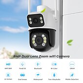 economico Videocamere di sorveglianza per esterni-telecamera wifi visione notturna esterna doppio schermo rilevamento umano 3mp protezione di sicurezza telecamera ip di sorveglianza cctv