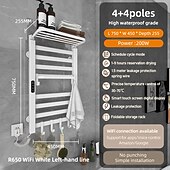 tanie Drążki na ręczniki-Elektryczne podgrzewacze do ręczników grzejnik, ścienny i wolnostojący podgrzewany wieszak na ręczniki, podgrzewany wieszak na ręczniki ze stopu aluminium do łazienki