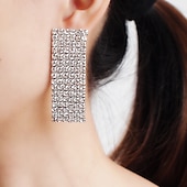 cheap Jewelry Sets-Bridal Jewelry Sets 1 set Rhinestone 1 Necklace Earrings Women&#039;s Fashion Personalized Simple Classic Precious Geometric Jewelry Set For Wedding Anniversary Wedding Guest