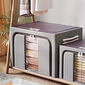 abordables Almacenamiento y organización-Caja de almacenamiento de ropa de gran capacidad, organizador de colchas de ropa a prueba de polvo, contenedor plegable para dormitorio y hogar, 1 ud.